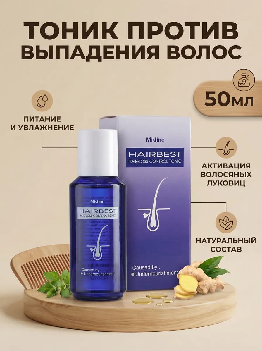 Тоник против выпадения волос — карточка с инфографикой